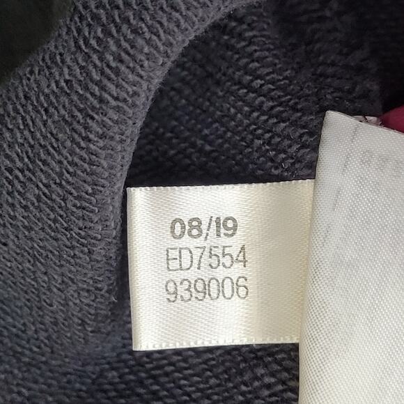 ADIDAS Cropped Terry Hoodie Womens M/L 24x17 Baggy Oversized Y2K Style - Picture 10 of 10